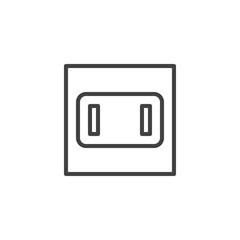 Type A power socket line icon. linear style sign for mobile concept and web design. Electrical Outlet outline vector icon. Symbol, logo illustration. Vector graphics