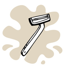 Doodle sketch razor. Simple, flat illustration 