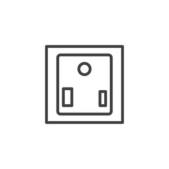 Type B Power socket line icon. linear style sign for mobile concept and web design. Electrical Outlet outline vector icon. Symbol, logo illustration. Vector graphics