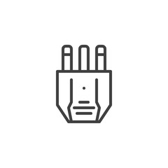 Type K electric Plug line icon. linear style sign for mobile concept and web design. Power plug outline vector icon. Symbol, logo illustration. Vector graphics