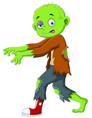 Halloween holiday. Vector illustration of Cartoon zombie