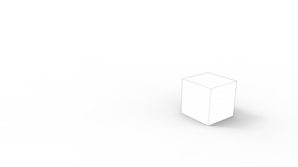 3d rendering of a cube box square isolated in a white studio enviroment