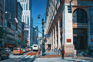 Urban cityscape of New York. Midtown district. USA.