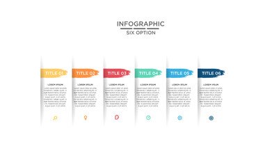 Six 6 Options brush stroke infographic step chart workflow  element Plan Slide Template