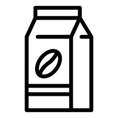 Coffee grain pack icon. Outline coffee grain pack vector icon for web design isolated on white background