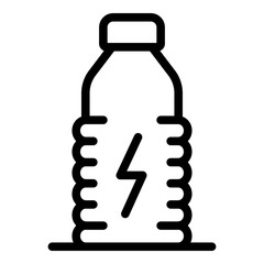 Plastic energetic bottle icon. Outline plastic energetic bottle vector icon for web design isolated on white background