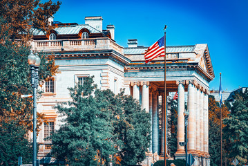 Washington, USA, urban cityscape of the city.Constitution Hall.