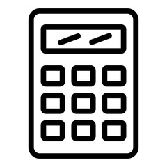 Finance calculator icon. Outline finance calculator vector icon for web design isolated on white background