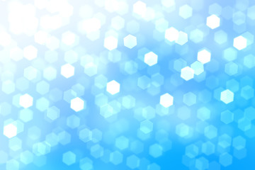 ブルーの背景に光り輝くレンズフレア（アブストラクト）