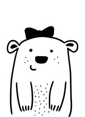 cute illustration of a girl teddy bear for baby's posters, banners, prints, cards, etc