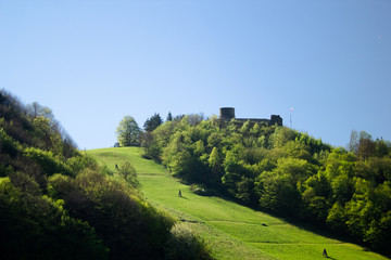 Fototapeta na wymiar View of Castle Ruins in Rytro, Poland, 463 masl.