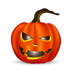 halloween pumpkin face isolated on white background