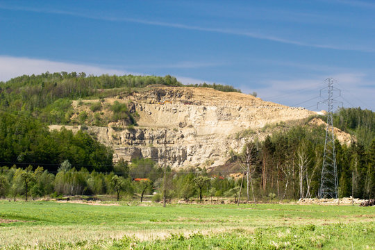 Quarry in mountains. Barcice, Poland.