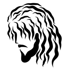 Head of a humble or praying Savior, profile