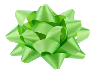 Green bow Isolated on a white background.