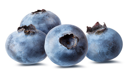Fresh blueberry isolated on white background with clipping path