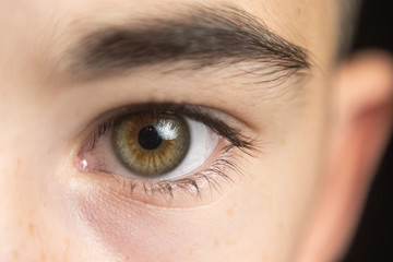 a child's eye close up