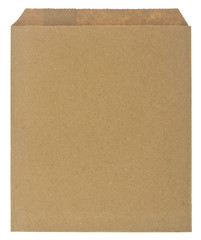 Brown paper envelope isolated on white background.
