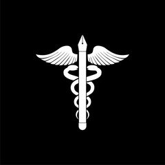 Fototapeta premium Medical form icon isolated on black background