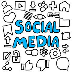 vector design social media icon style doodle isolated white background