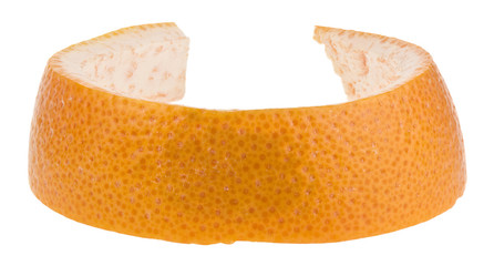 orange skin isolated on white background