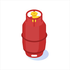 Compressed gas, tank balloon storages isometric icon. Vector illustration