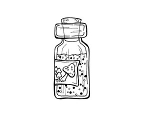 A painted bottle of potion. the celebration of Halloween