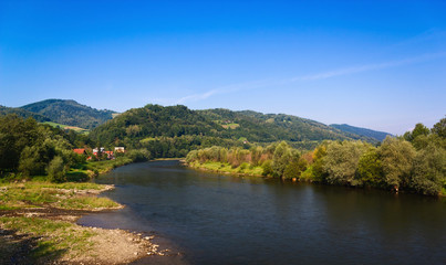 Dunajec River near village Jazowsko, Poland.