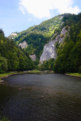 Fototapeta na wymiar Dunajec River Gorge and Wilcza Skała. Pieniny Mountains in summer, Poland.