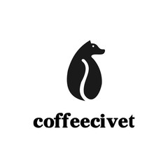 civet coffee logo template vector 