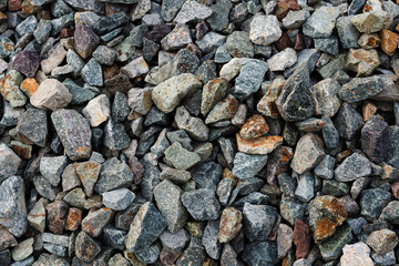 Small road stone background, gravel pebbles stone texture, granite,marble