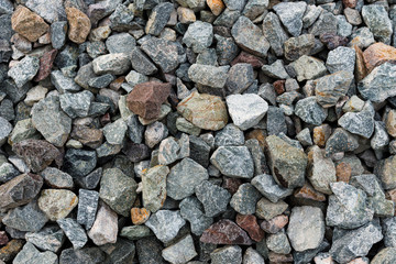 Small road stone background, gravel pebbles stone texture, granite,marble