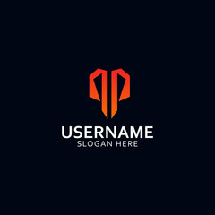 double letter P logo vector concept with awesome gradiets 