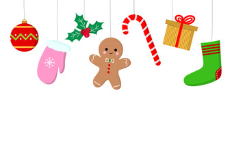 Set of Christmas vector objects on a white background