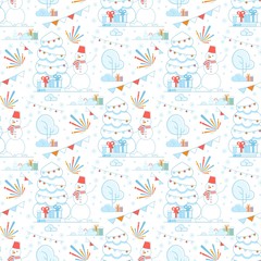 Winter Holidays Party Decoration Seamless Pattern