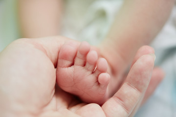 toe of newborn baby