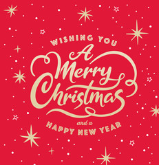 Fototapeta na wymiar Merry Christmas and Happy New Year lettering design