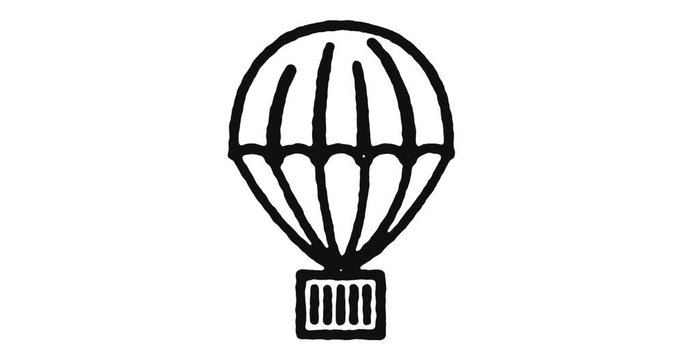 Airdrop outline icon animation footage/video. Hand drawn like symbol animated with motion graphic, can be used as loop item, has alpha channel and it's at 4K video resolution.