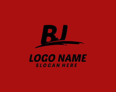 BJ Initial with splash logo vector
