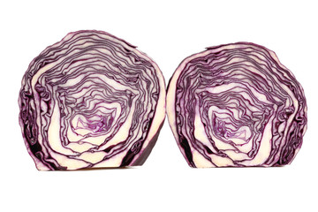 Red purple cabbage. Isolated on a white background.
