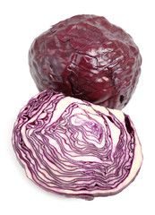 Fototapeta premium Red purple cabbage. Isolated on a white background.
