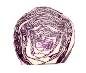 Red purple cabbage. Isolated on a white background.