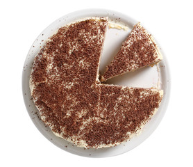 Layer cake with buttercream and jam. Isolated with clipping path.