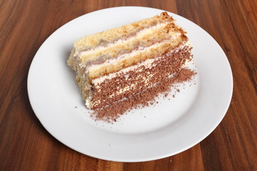 Layer cake with buttercream and jam