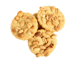 Peanut сookies. Isolated on a white background. Directly Above.