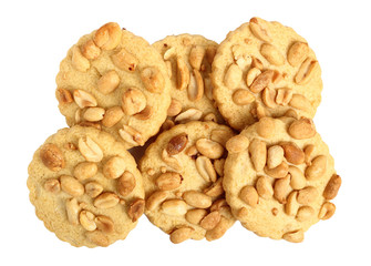Peanut сookies. Isolated on a white background. Directly Above.