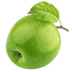 One green apple isolated on white background