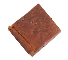 Gingerbread Layer Cake with Jam. Isolated on a white background. Directly Above.