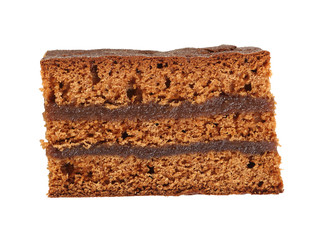 Gingerbread Layer Cake with Jam. Isolated on a white background. Directly Above.
