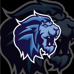 lion head mascot logo esport vector design template